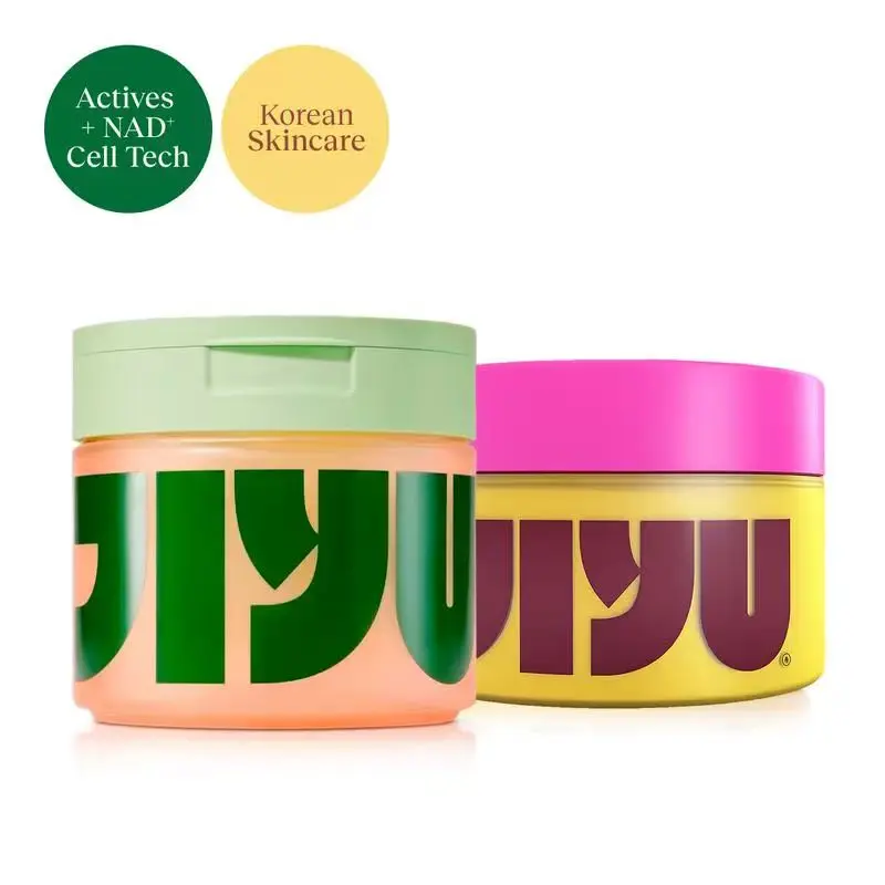 JiYu Korean Skincare Glow Up Bundle - Toner Pads & NAD+ Anti-Aging Moisturizing Cream - Maximum Hydration, Eliminate Dark Spots, Reduce Wrinkles