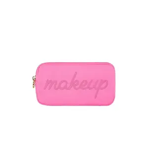 Stoney Clover Lane Bubblegum Makeup Embroidered Small Pouch in Bubblegum
