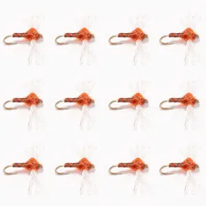 Floating Feather Supply Rusty Spinner Dry Fly 12 Pack – Mayfly Trout Size 20