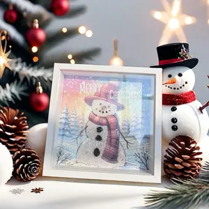 Miranova Magic Winter Snowlit Harmony Crystal Deco Frame - Festive Holiday Decorations