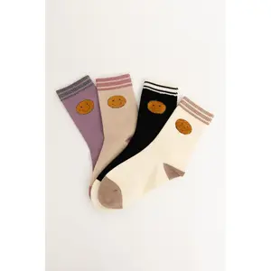 Threaded Smiles Crew Socks
