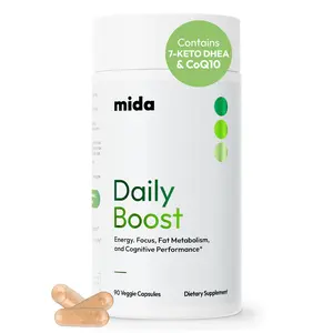 MIDA HEALTH Daily Boost - Energy Focus Metabolism Support Supplement 90 Vegan Capsules 30-Day Supply Clinically Studied Ingredients