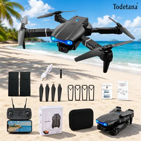 E99 Dual Camera Foldable Drone with Altitude Hold, One-Key Takeoff/Landing, 360° Flips & Headless Mode – Easy RC Quadcopter for Beginners