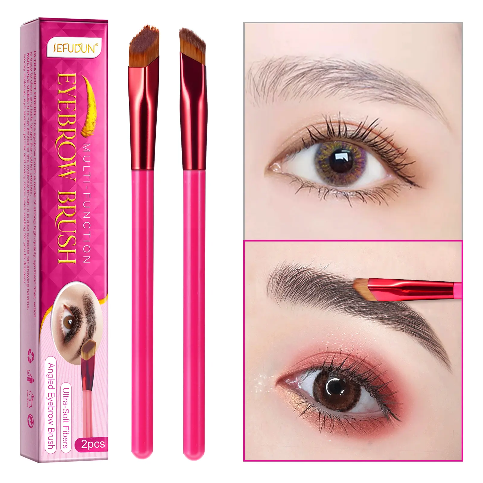 Sefudun Eyebrow Brush, Ultra-Thin Angled Tip for Precise Brow & Eyeliner Definition, Professional Cosmetic Tool for Powder & Eyebrow Gel, Easy-to-Use Beauty Accessories for Beginners, Eye Makeup, Save Time