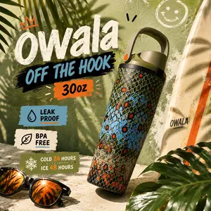 Owala Freesip Off The Hook 30oz Insulated Water Bottle – Limited Edition Leakproof Straw Bottle, New Owala Collection, BPA-Free, Beach & Outdoor Sports Bottle