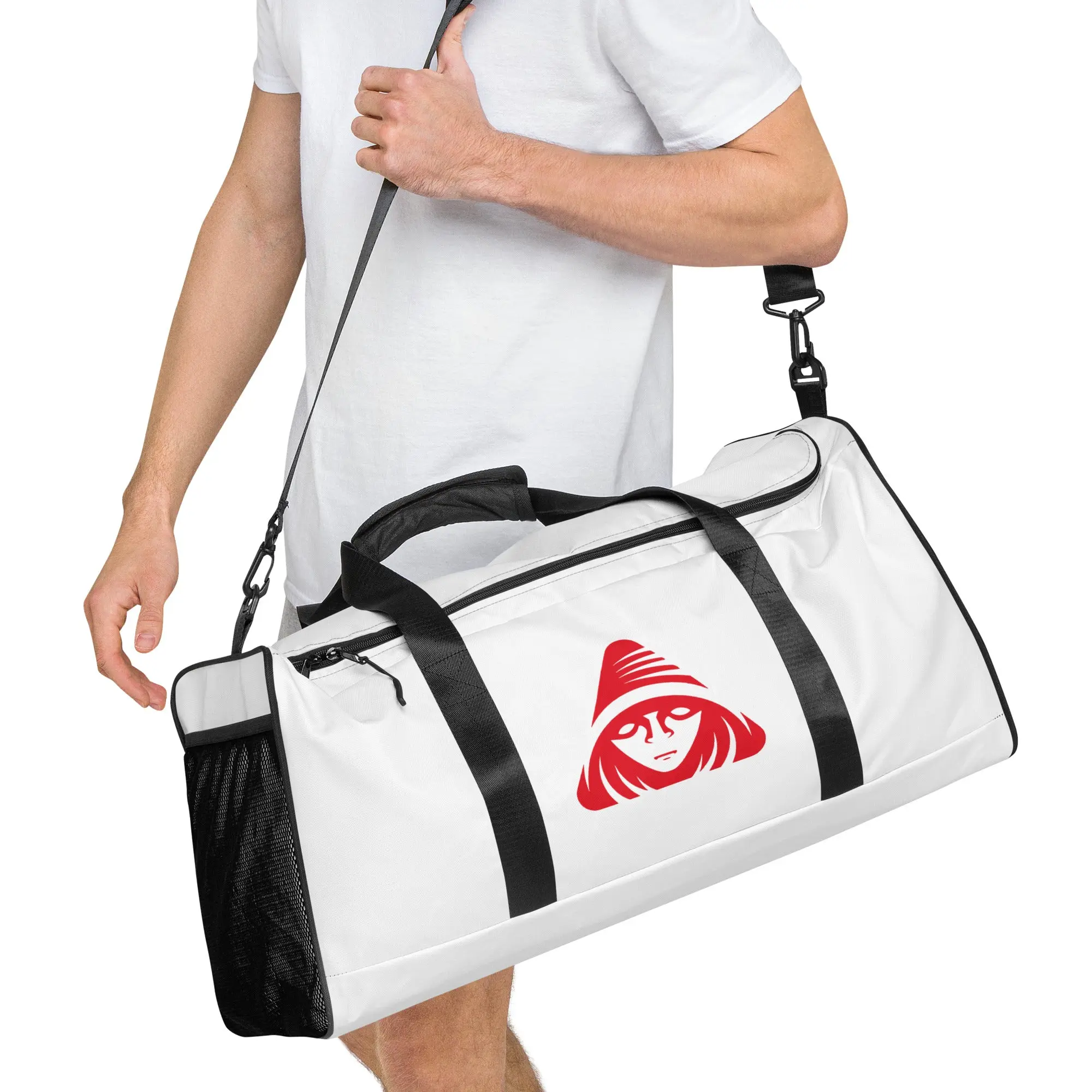 Signature Logo Series Premium Luxury Duffle Bag By Silent Order Apparel Brand Red Logo - Unisex