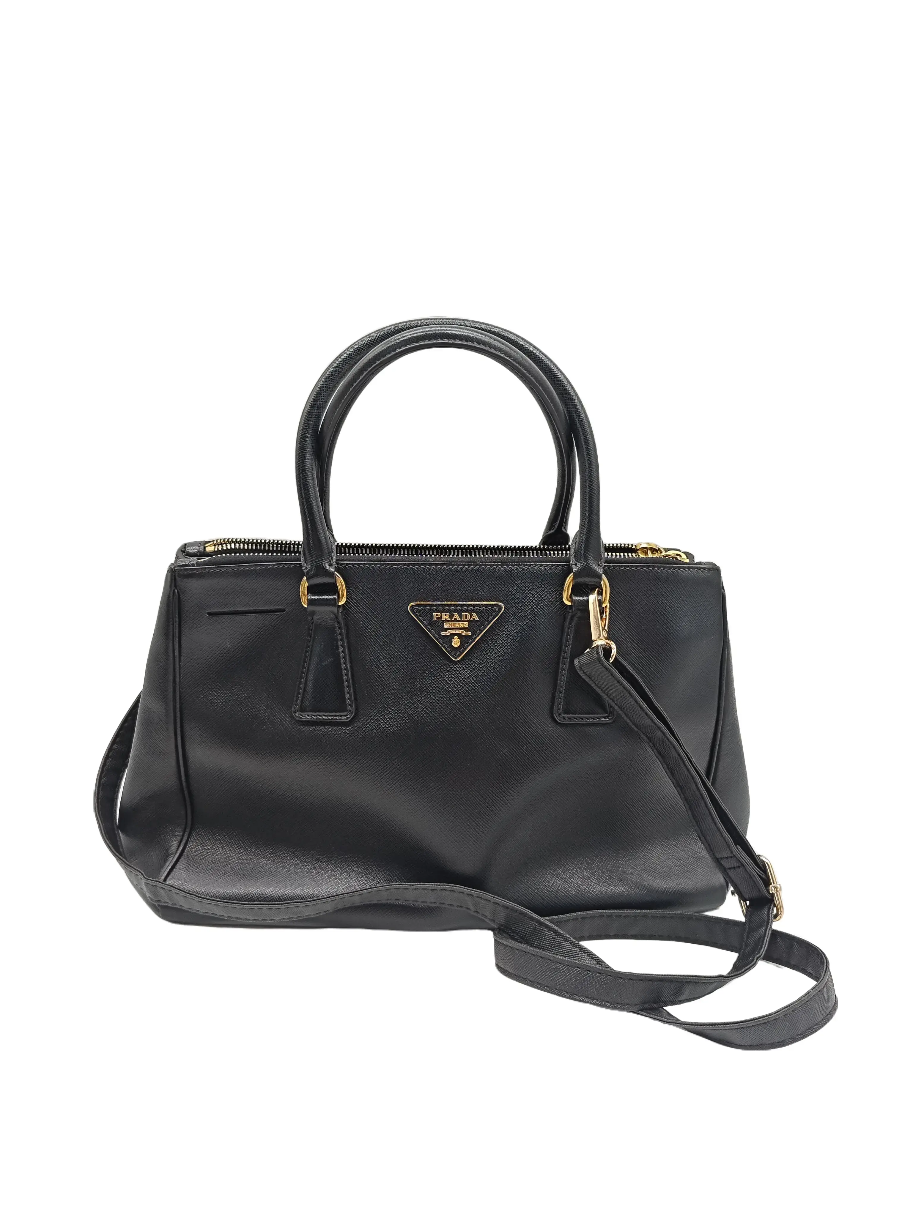 Pre-owned PRADA Black Saffiano Leather Handbag/FYfy07620020/0020