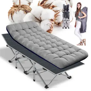 Portable XXL Camping Cot with Mattress & Pillow – 28" Extra Wide Heavy Duty Folding Bed for Adults, 450LBS Support – Ideal for Travel, RV, Home & Office Use