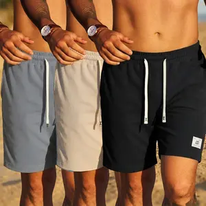 3 Pack Men's Ribbed Knit Shorts, Soft Stretch Casual Beach Shorts with Drawstring, Vintage Textured Lounge Shorts for Summer Daily, Pool and Vacation