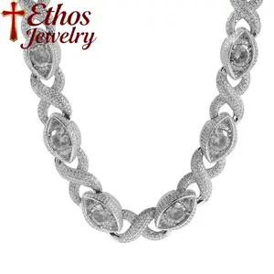 Ethos Infinite Eye Figure 8 Copper Cuban Chain with Cubic Zirconia Inlay Personalized Hip hop Men's Necklace