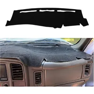Dashboard Cover Mat Compatible with 1999-2006 Chevy Silverado/ Sierra,2000-2006  Yukon XL/Chevy Tahoe Suburban Avalanche Dash Cover Mat Carpet ,Black