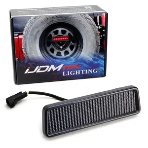 iJDMTOY Smoked Lens Race Car Style Strobe LED 3rd Brake Light Assembly w/o Base For Jeep 2007-2017 Wrangler JK JKU, Powered by 8 Red LED Emitters