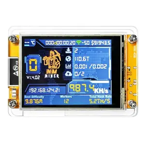 【NEW   2026】NM 2.8" Touch Screen Development Board with Acrylic Case & NM Firmware Ver.1.8.25 for BTC Stats-keeping with USB Type-C Cable Connection & 1000 KH/s Hash Rate