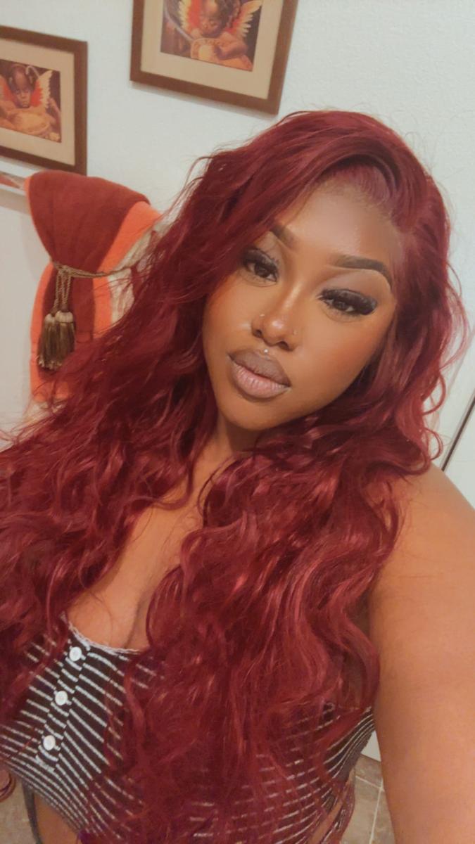 Item: 13X6 99J# Burgundy Body wave, 32''