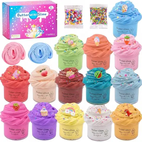 14 Pack Mini Scented Butter Slime Kit, Soft & Stretchy Sludge Toy, Kids Toys, Party Favor Supplies, Birthday Gifts for Boys Girls