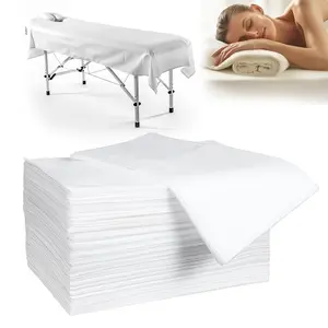 100 Pack 31" x 71" Disposable Non-Woven Massage Table Bed Covers 2-Ply Waterproof Spa Sheets for Facial Tattoo & Waxing