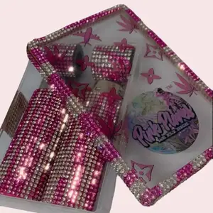 Pink Planes + Bling Lighters + Pink Planes Diamond Case + Crystal Rhinestones +  Luxury Accessory+ Assorted Colors & Styles- 2 Pack creative,  cute lighter custom sparkle fancy Set rhinestone daily use Ornaments Tiger Skin collection