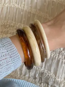 Vintage Bangle Bracelet Set, Cuff Bangles Bracelets, Fashionable Design Bracelet for Women, Elegant Minimalist Bangle, Durable Acrylic Material for Daily Use