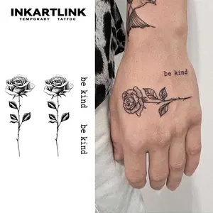 INKARTLINK Tattoo Tech, 2 Sheets Semi-Permanent Temporary Tattoos, Roses, Adult Art Design,Lasts 1-2 Weeks, Waterproof, Realistic Look, No Adhesive, No Reflection,For Man And Woman,Ideal for Swimming, Party