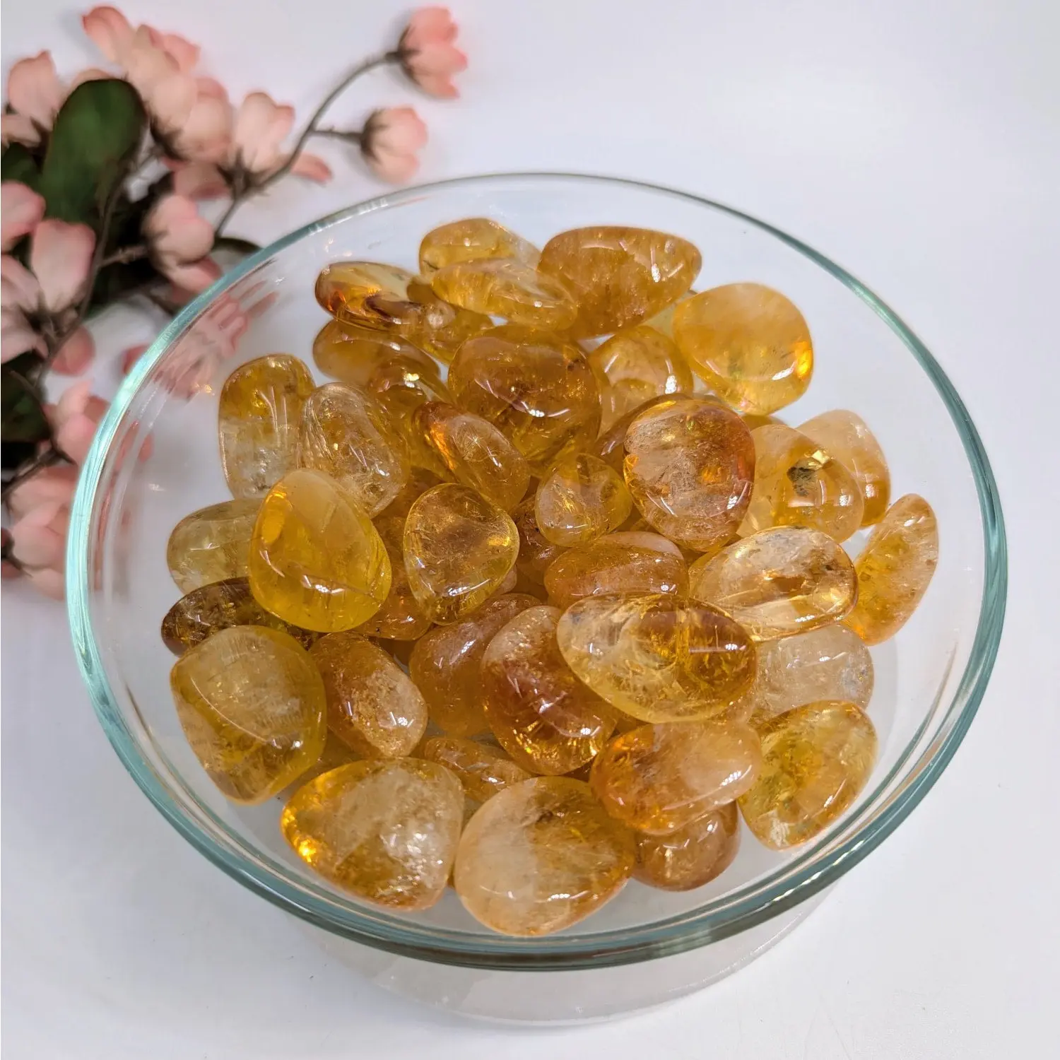 Citrine A+ Fire & Ice Tumbled Stone Choose Size #LV8064