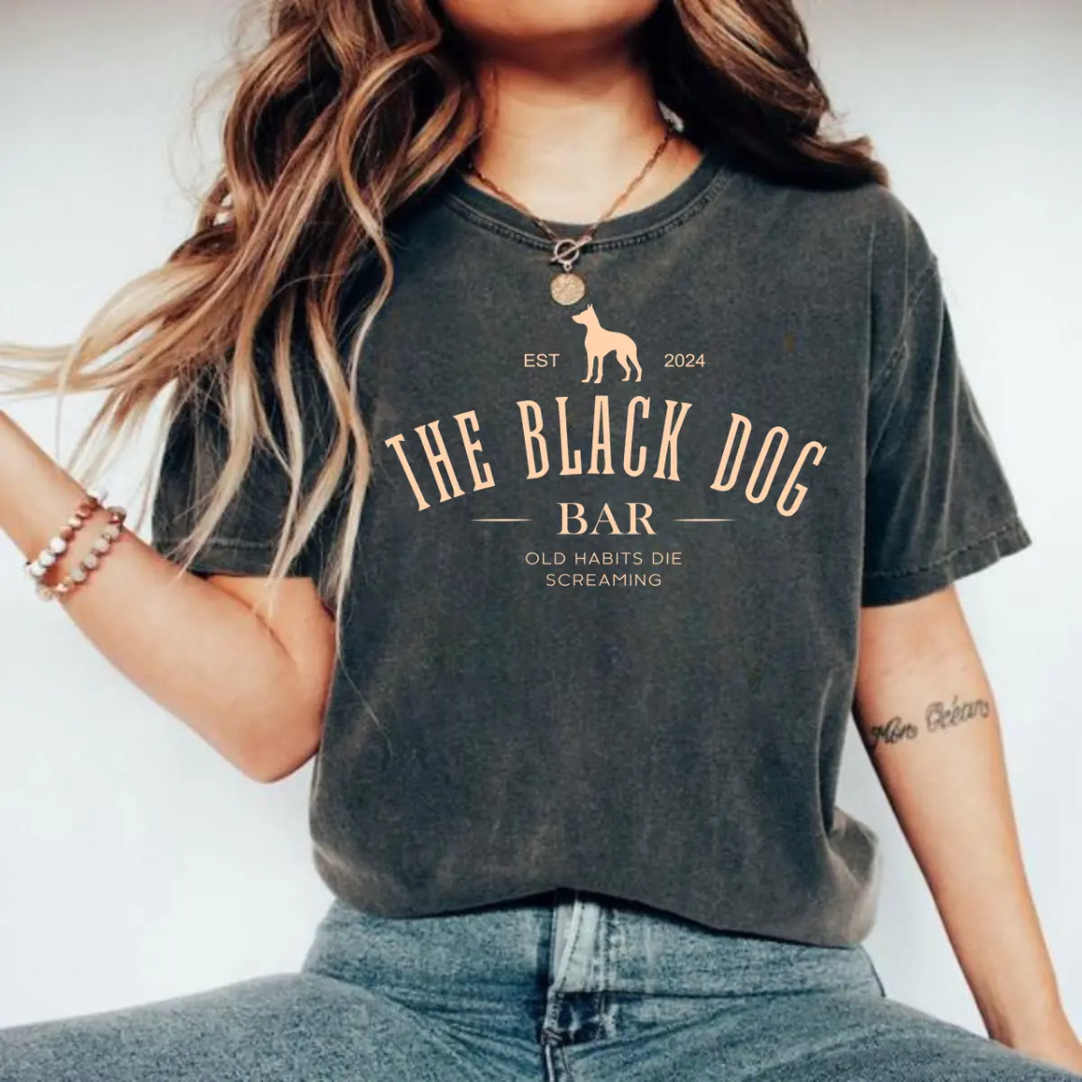 Comfort  Minimalist The Black Dog T shirt Unisex Concert Gift Idea For Friend Era Tour T-shirt Tops