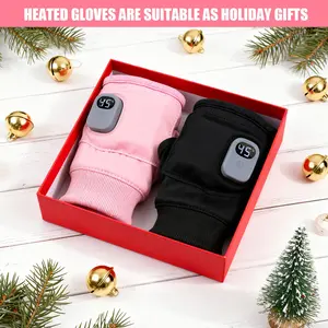 Christmas/Holiday/Birthday Gift 2-Pack Heated Gloves – New Sports Windproof Cycling Gloves, Heated Wrist Wraps, Instant Heat, Constant Temp, USB Rechargeable, Portable for Work/School, 360° Warmth, Stylish Hand Protection