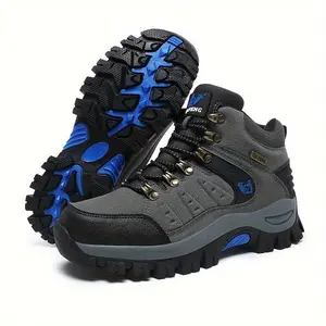 Men'sHigh-topOutdoorHikingShoes-BreathablePUAthleticFootwear