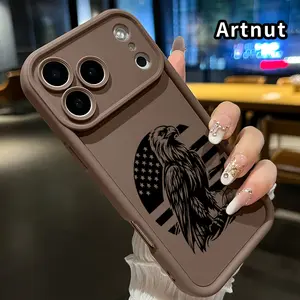 Phone Case for iPhone 17 Pro Max 16 Plus 15 14 13 12 11 Air E Eagle of America Shockproof Silicone TPU Bumper Drop Protection Soft Cover