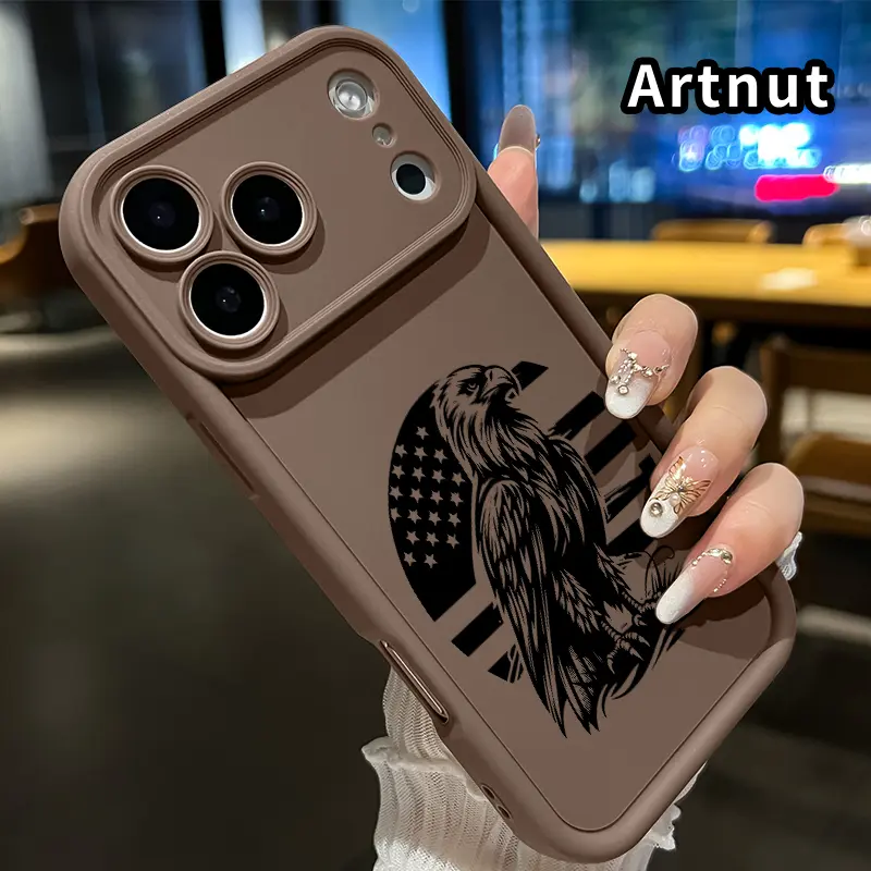 Phone Case for iPhone 17 Pro Max 16 Plus 15 14 13 12 11 Air E Eagle of America Shockproof Silicone TPU Bumper Drop Protection Soft Cover