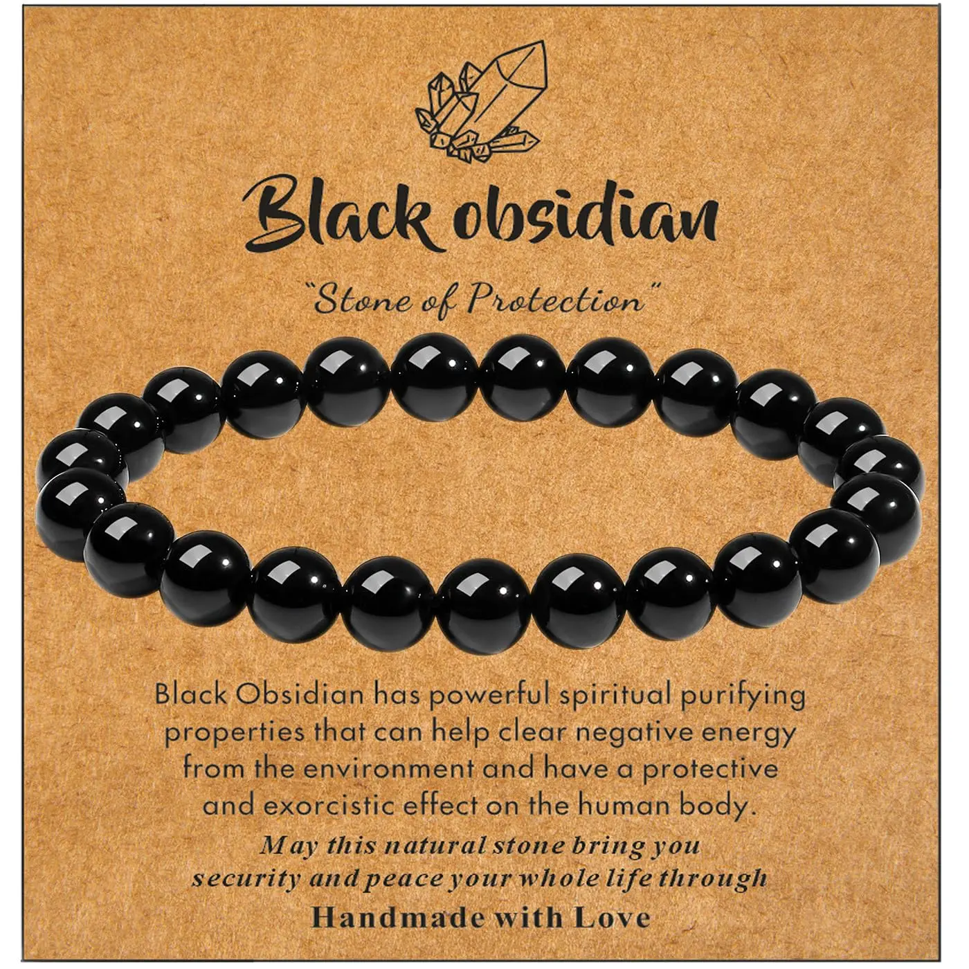 Healing Crystal Calming Bracelet for Women Men | 8/4 mm Natural Round Beaded Bracelets Jewelry Birthday Gifts for Women Sister Mom Girlfriend Daughter Wife Stretch Bracelets