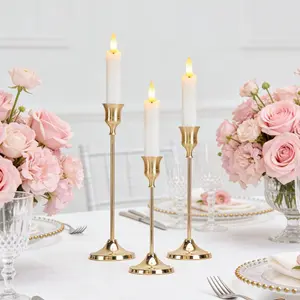 Pink & Black Candlestick Holders 3Pcs, Home & Event Decoration