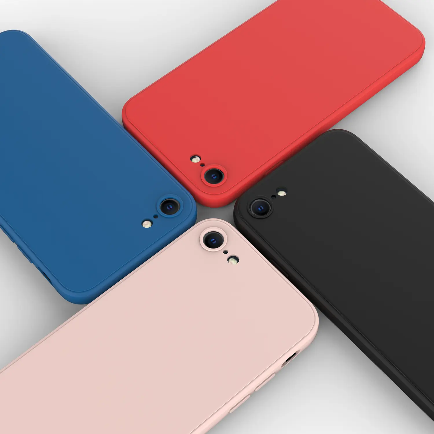 Liquid Silicone Smartphone Case for iPhone 7/8/SE 2020 (2nd Gen)/SE 3 2022, Slim Shockproof Full Body Casing with Raised Edges, Anti-Fingerprint, Scratch-Resistant Cellphone Accessory with Microfiber Lining for Easy Installation