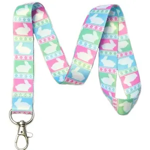 Execucat Lanyard - Pastel Easter Bunnies - ID Badge Holder & Keychain