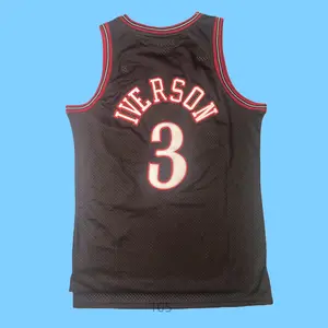 Allen Iverson Classic-Design stitched Basketball Jerseys Retro Men's Sleeveless Black shirt