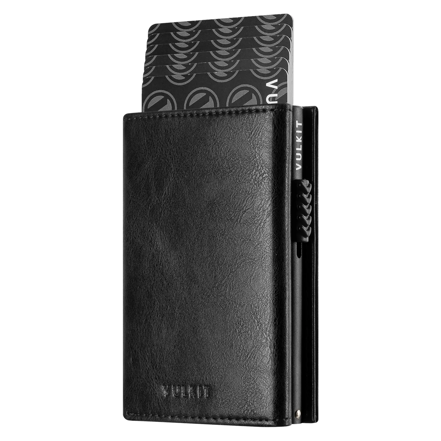 VULKIT Summer Wins-Minimalist Men’s Slim Wallet: 1 - 12 Cards,  Pop-Up Wallet with Coin Pocket & Magnetic Closure RFID Leather Card Holder VC302