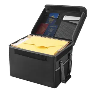 Fireproof Document Safe Box With 1832°F Heat Insulation, Waterproof And Fire Resistant, Space-Saving Foldable Portable File Organizer For Home Office Travel, Holds Passports, Important Documents, And Files