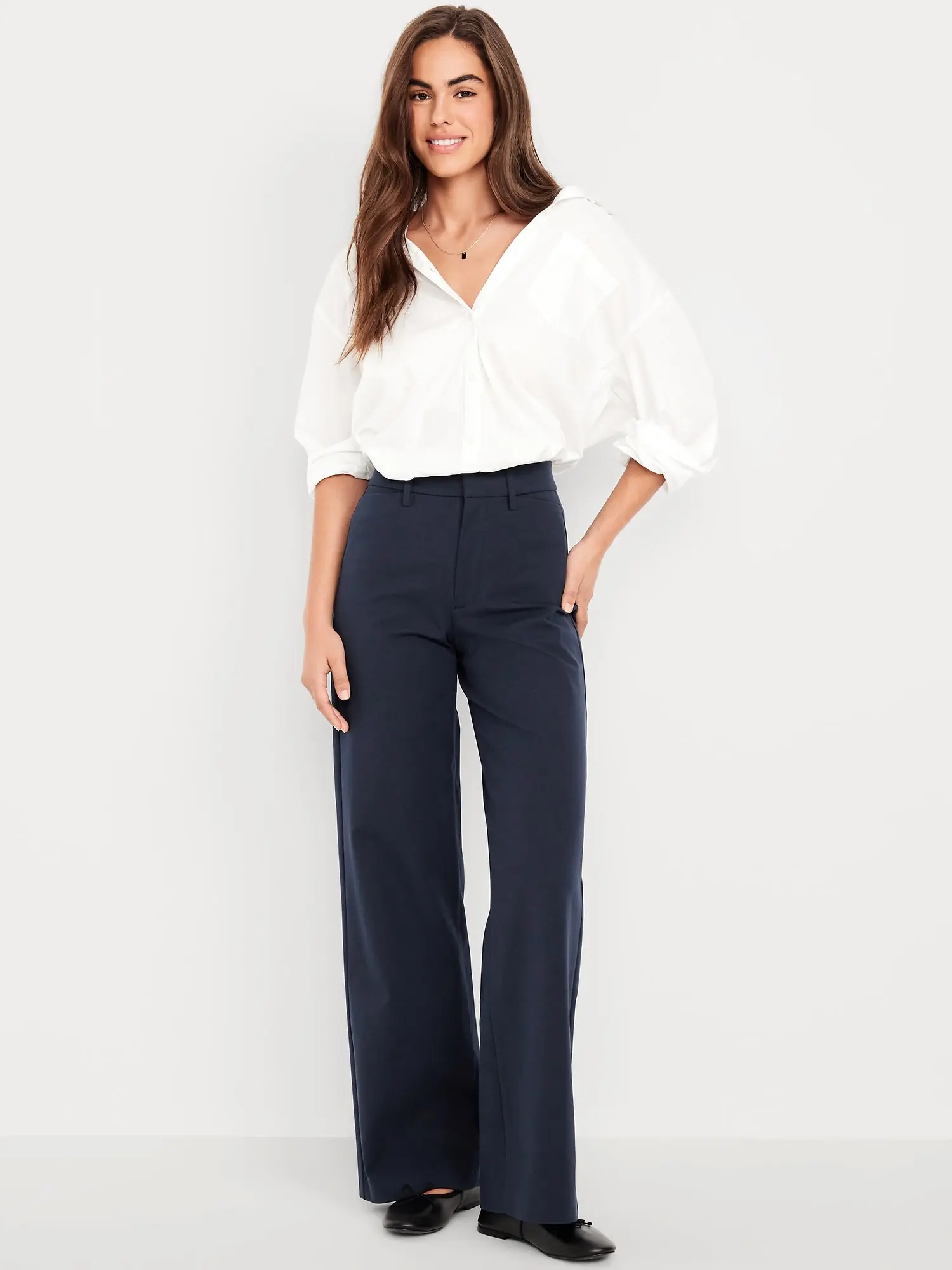 old navy women's dress pants and xl (18)machine wash according to the care instruction label . old navy dress pants -