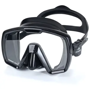 Freela Adult Swim Goggles Mask for Adult with Nose Cover, Tempered Glass Anti Fog Waterproof 180° Clear Wide View men women