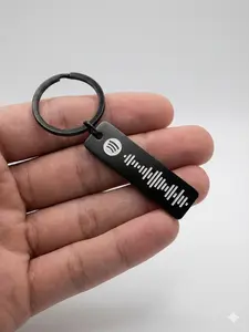 Undertale & Deltarune Spotify Code Keychain Limited Edition Fully Customizable Matte-Black Stainless Steel Instant Scan & Play