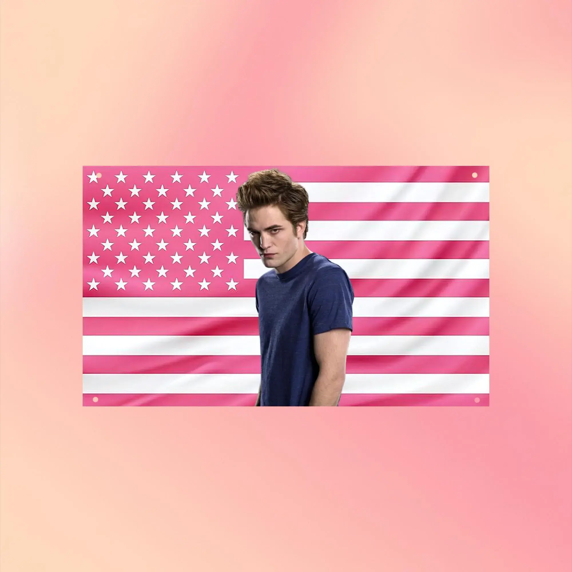 Edward Cullen American Flag Tapestry Vampire Movie Wall Decor, Twilight Inspired Bedroom Hanging, Gothic Room Art