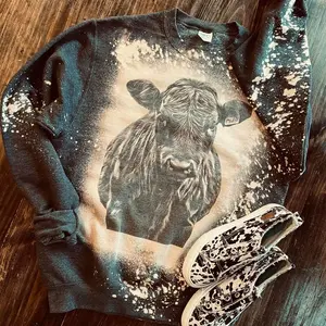 Cow bleached graphic sweatshirt