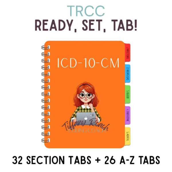 TRCC Tabs for ICD-10-CM Manual - 32 Section & 26 A-Z Tabs Ready Set Tab for AAPC AHIMA CPC CRC CPB CCS Exams Time-Saving Design Durable Materials Color-Coded Layout - Preparedness - Medical Coding