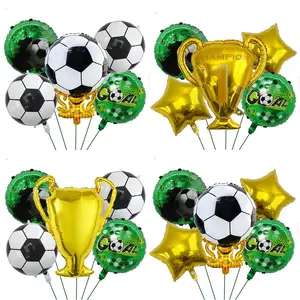 20pcs Football Championship Trophy Star Foil Paper Balloons, Sports Theme Party Decorations, Birthday Decorations, Celebration Decorations