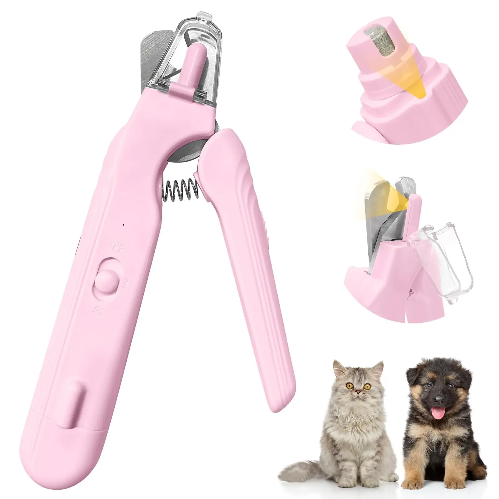 2-in-1 Dog Nail Trimmer & Grinder, Pet Nail Clippers with Dual LED Lights & Safety Guard, USB Rechargeable, Multiple Grinding Modes for Small, Medium & Large Dogs and Cats, Kitten Nail Clipper, Puppy Nail Clippers