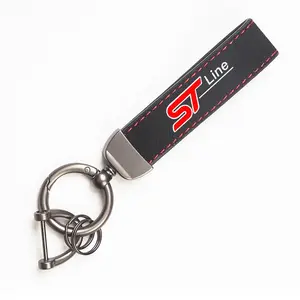 Leather Car Key Chain Ring Keychain For Ford Galaxy Bronco Ecosport Maverick Escape PUMA Tourneo F150 F350 F250 C-MAX Vertrek B-MAX Escort Flex Figo EDGE KA S-MAX