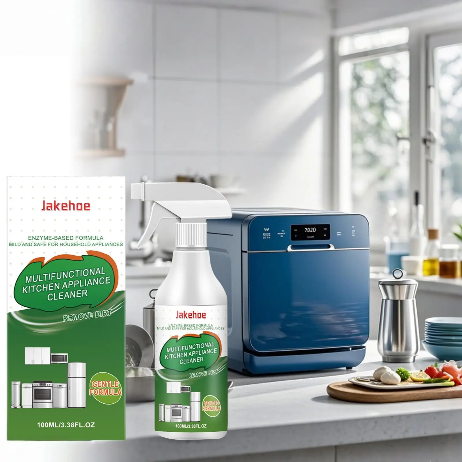 Kitchen Appliance Cleaner, Gentle Oil Stain Remover, Kitchen Appliance Shine Cleaning Agent, Effective Grease Degreaser, Spray, Household Cleaning Products