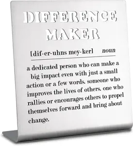 Difference Maker Sign Thank You Gift for Women Teacher Mentor Coach Boss Manager Inspirational Desk Decor Teacher Retirement Gifts for Women Difference Maker Gift Office Desk Shelf Decor bke4