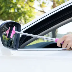 Car Rearview Mirror Rain Visor, Telescopic Multifunctional Windshield Wiper, Extendable Car Wash Window Glass Cleaning Scraper