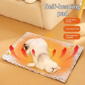 Self-heating cat bed/self-heating cat and dog mat, 38.94 x 27.17 inches, super warm pet mat, suitable for indoor and outdoor use, with removable cover, non-slip bottom, washable, non-electric heating.