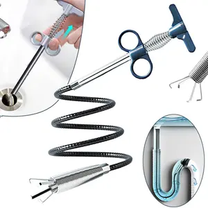 Sewer Pipe Unblocker Kitchen Sink Cleaning Hook Bathroom Hair Pipe Dredge Tool Sewer Toilet Cleaning Clog Plug Hole Remover Tool